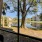 a view of a river and trees from a window