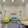 a room with a couch and chairs