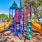 a playground with a slide